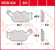 Trw Sh Series Sintered Rear Brake Pads - High Performance - Rear