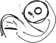 La Choppers Midnight Braided Cable/Brake Line Kit for 12"-14"