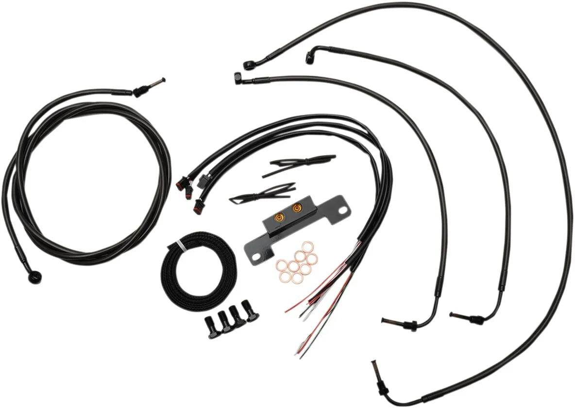La Choppers Midnight Braided Handlebar Cable/Brake Line Kit