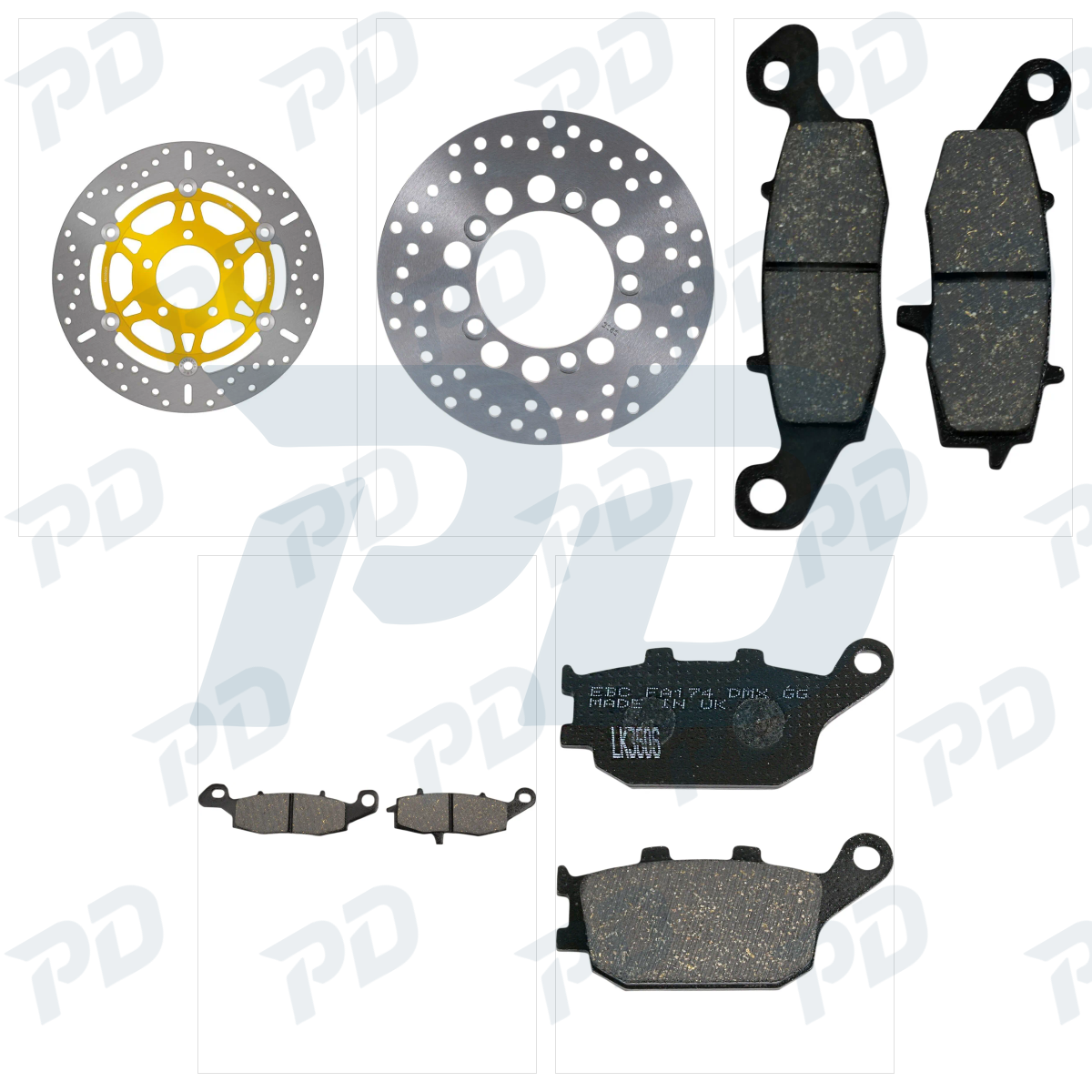 EBC Organic Brake Kit with Brake Discs & Brake Pads for Suzuki SV 650 2003-2024