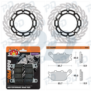 MOTO-MASTER Brake Kit with Brake Discs & Brake Pads for Yamaha MT-07 2021-2024