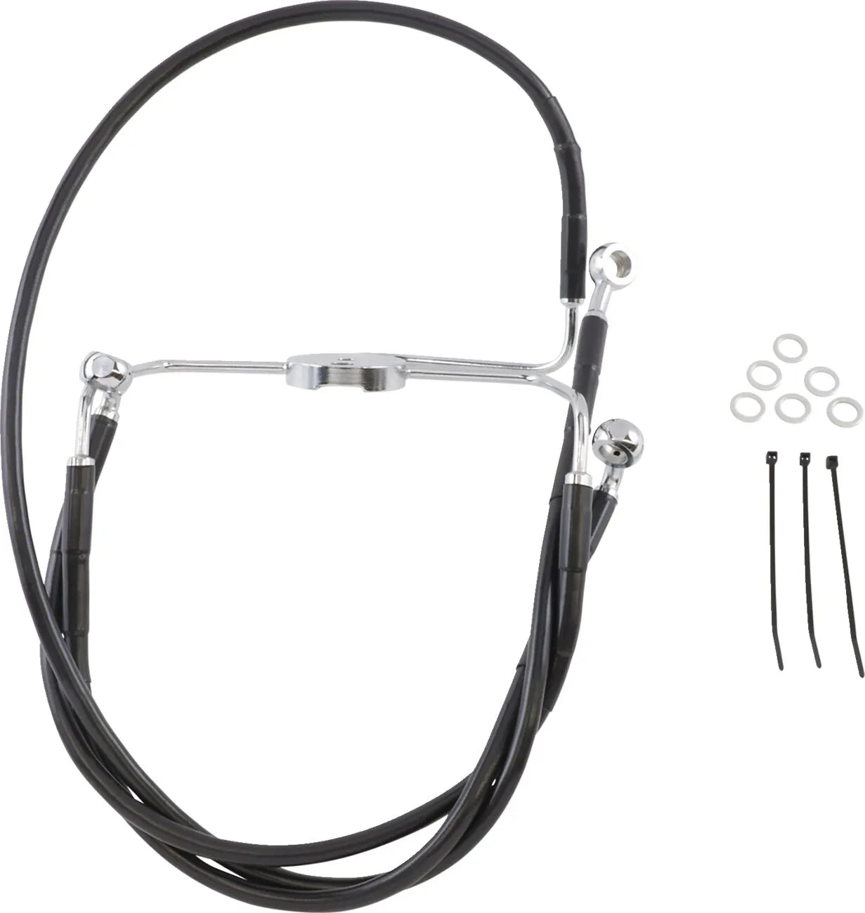 Drag Specialties Extended Brake Line Kit Black Vinyl