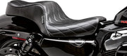 Le Pera Cherokee Seat - Black Vinyl, King/queen - For Harley Davidson