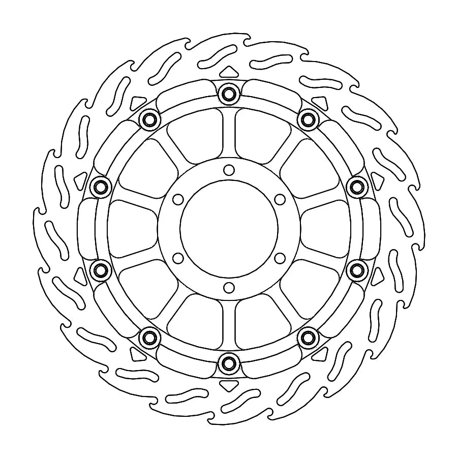 Moto-master Flame Floating Brake Disc - 320mm - Front