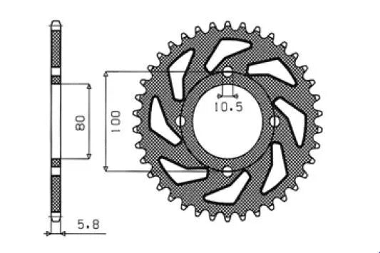 Sunstar Steel Rear Sprocket - 520 Chain