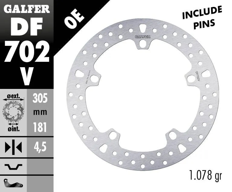 Galfer Fixed Round Brake Rotor - Enhanced Braking Power - Front