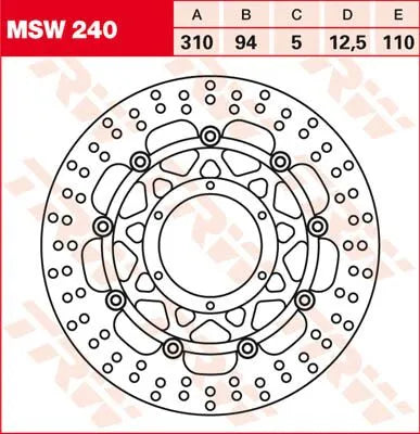 Trw Round Floating Brake Rotor For Motorcycles - Front