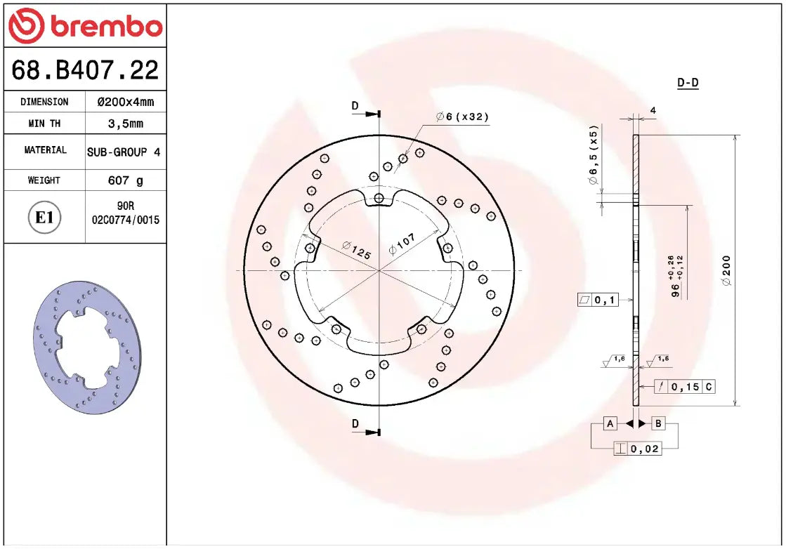 Brembo Serie Oro Brake Rotor Fixed Prime Line