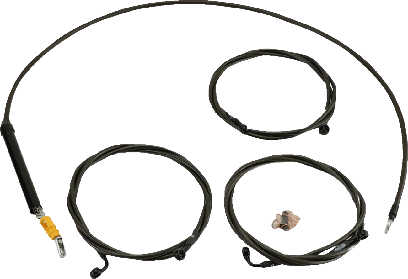 La Choppers Midnight Braided Cable & Brake Line Kit (18"-20" Ape