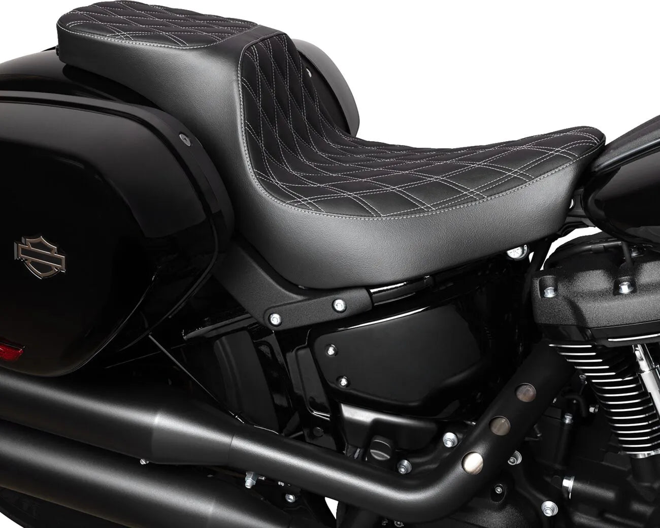 Drag Specialties Performance Predator 2-up Seat - For Harley Davidson