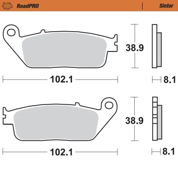 Moto-master Roadpro Sinter Brake Pad Front Sintered Metal - Front
