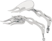 Drag Specialties Flame Style Die-cast Mirrors