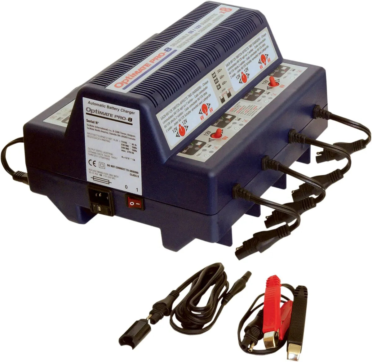 Tecmate OptiMate Pro 8 8-Bank 6V/12V Battery Charger