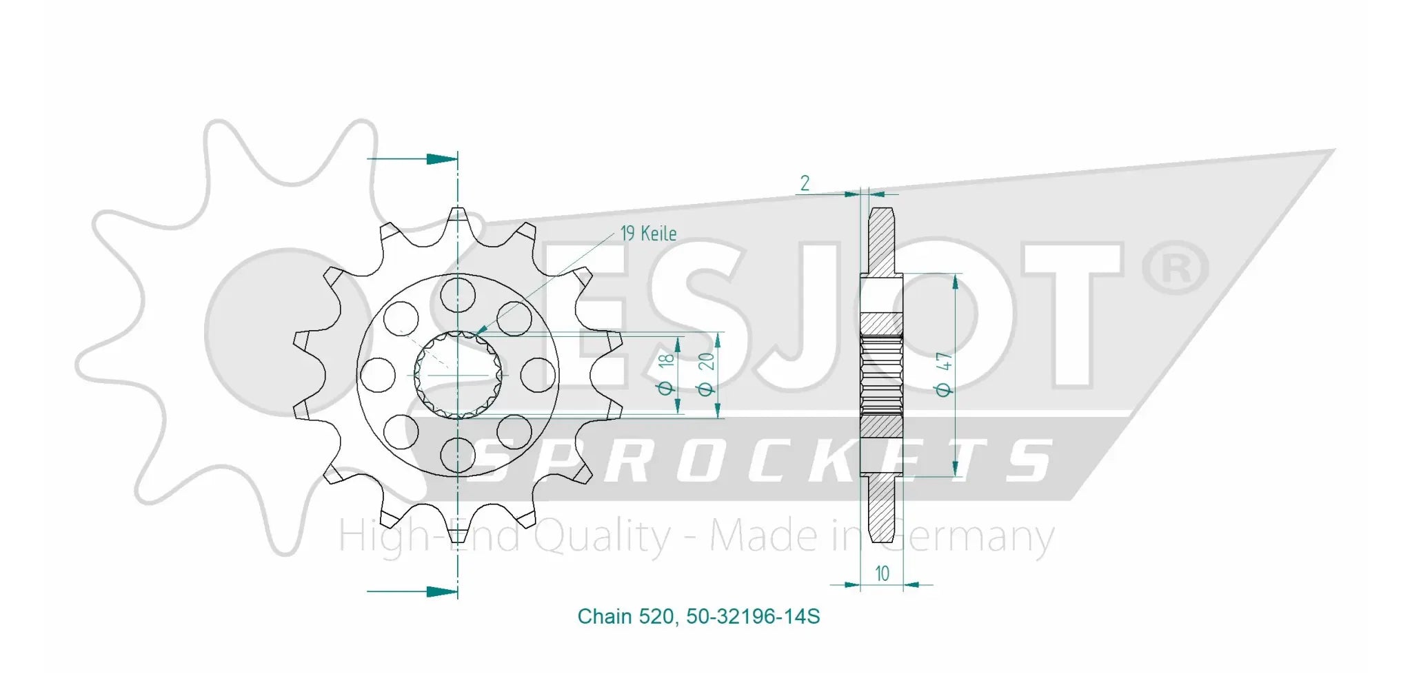 Esjot 520 Sport Sprocket Front - High-performance Steel