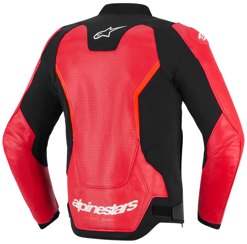 Alpinestars Gp Force Airflow V2 Leather Jacket - Red Fluo