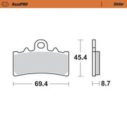 Moto-master Roadpro Sinter Brake Pad - High Performance - Front