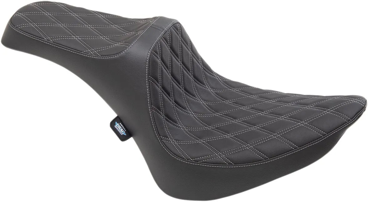Drag Specialties Predator Iii Seat - Black/silver - For Harley Davidson