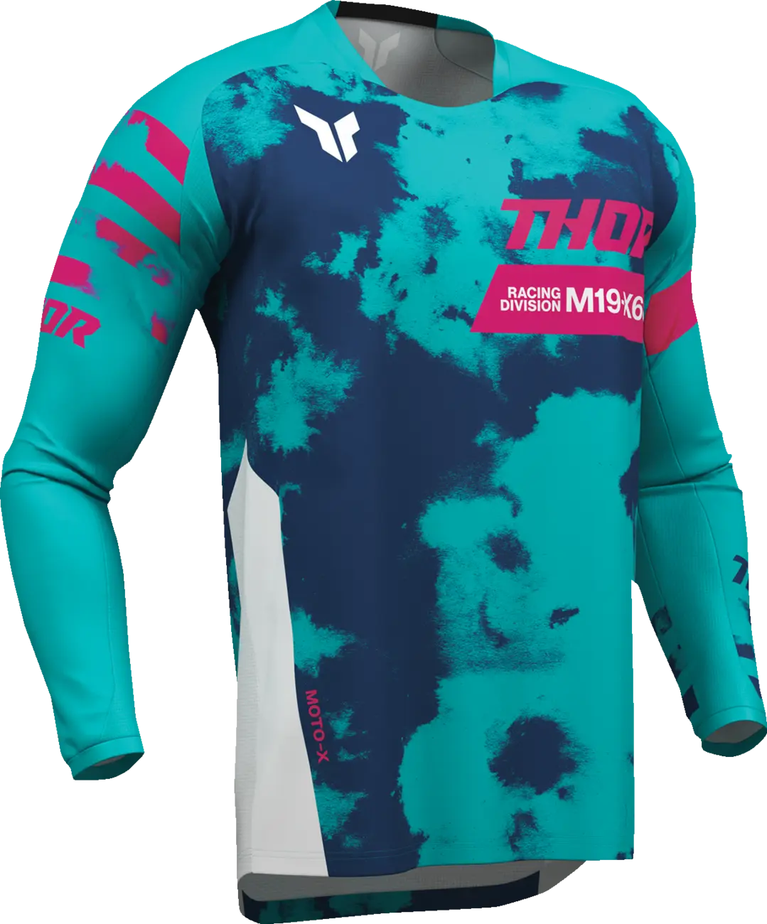 Thor Youth Launchmode Bleach Jersey - Blue/Pink/White/Aqua