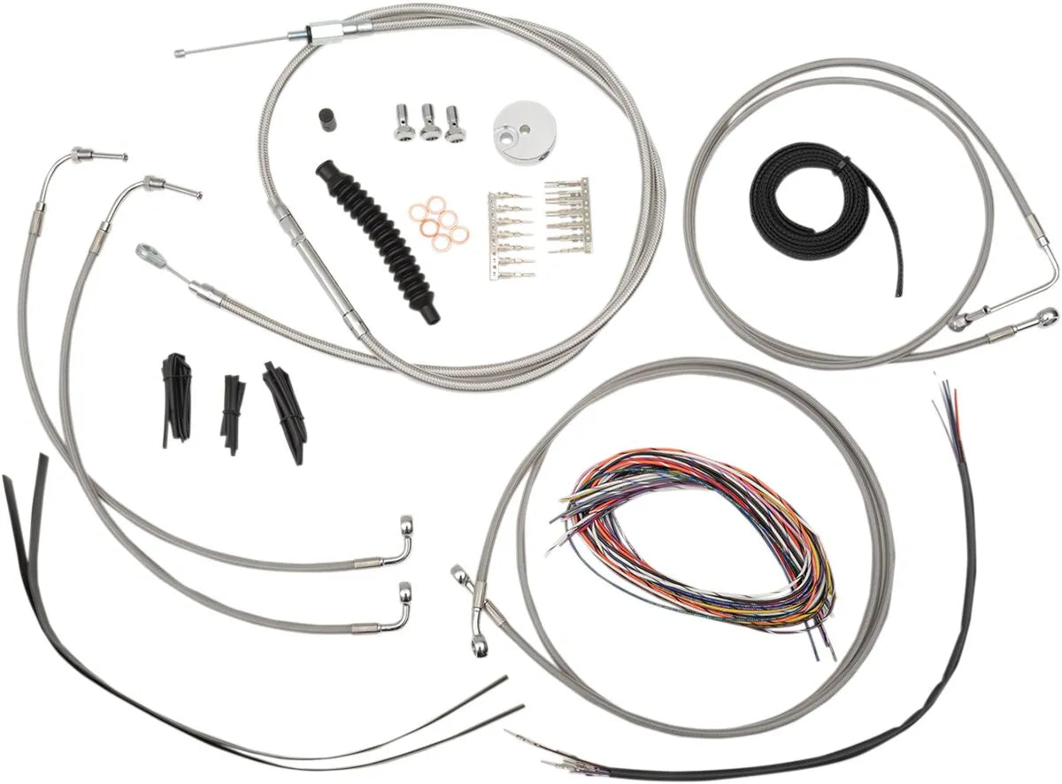 LA CHOPPERS Complete Stainless Braided Cable/Brake Line Kit
