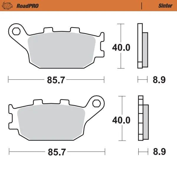 Moto-master Roadpro Sinter Brake Pad Rear - Rear