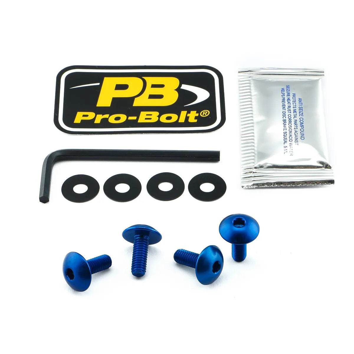 Pro Bolt Aluminium License Plate Bolt Kit - Blue