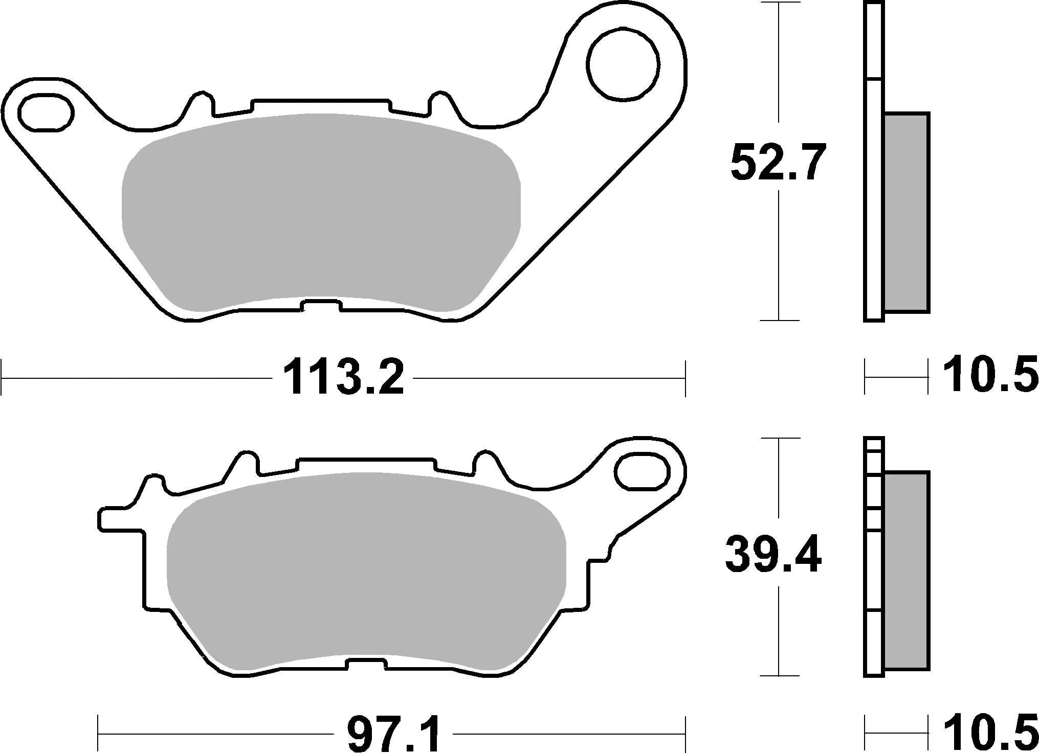 Sbs Hf Street Ceramic Organic Brake Pads - Rear