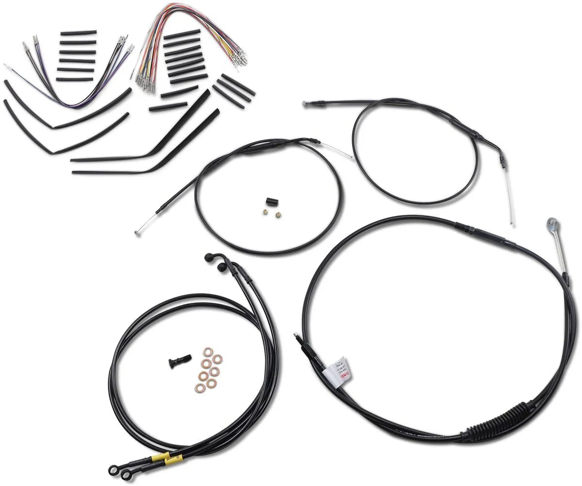 Burly Brand Black Vinyl Cable/Line Kit for Ape Hangers