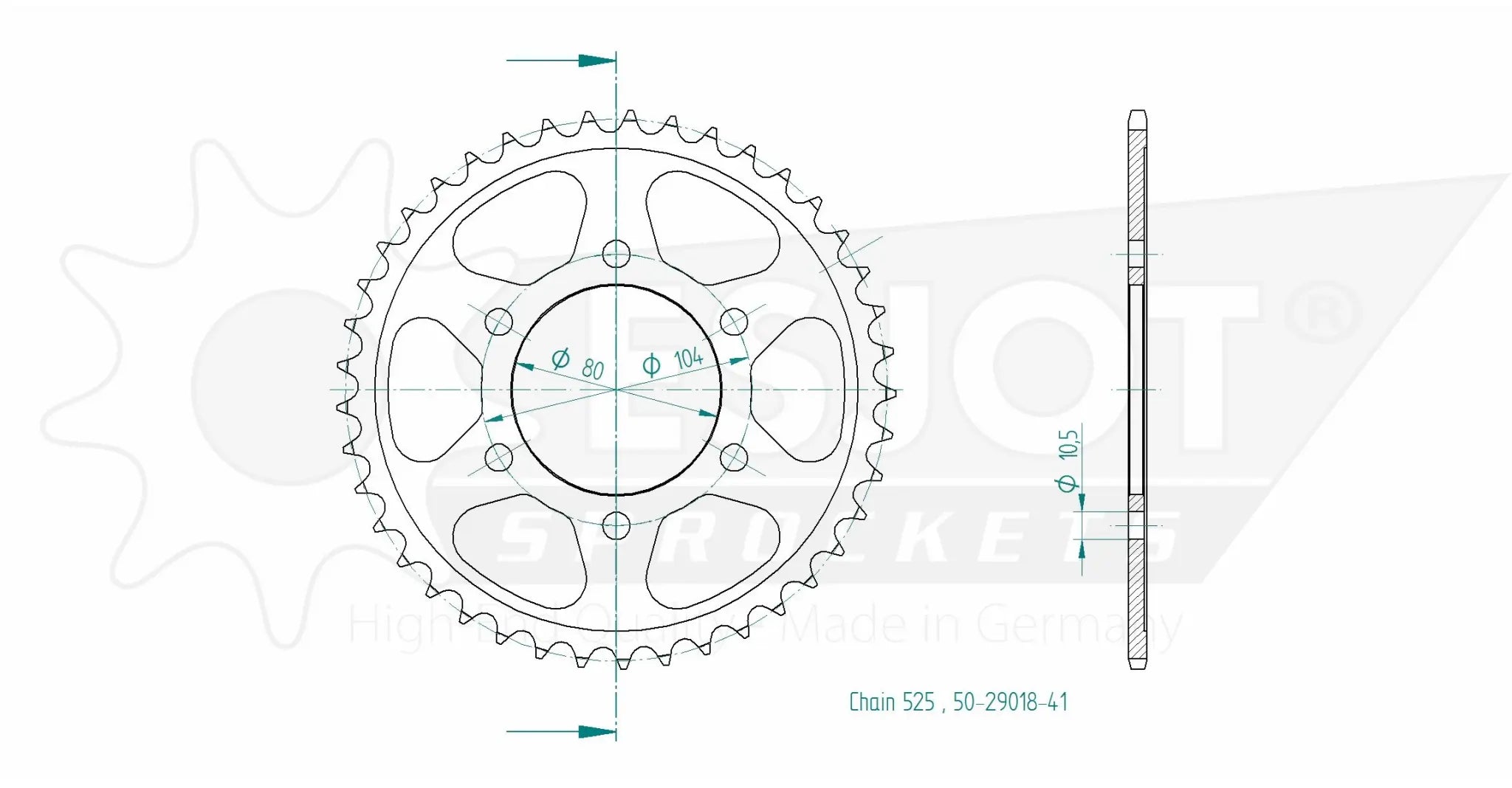 Esjot 525 Steel Rear Sprocket