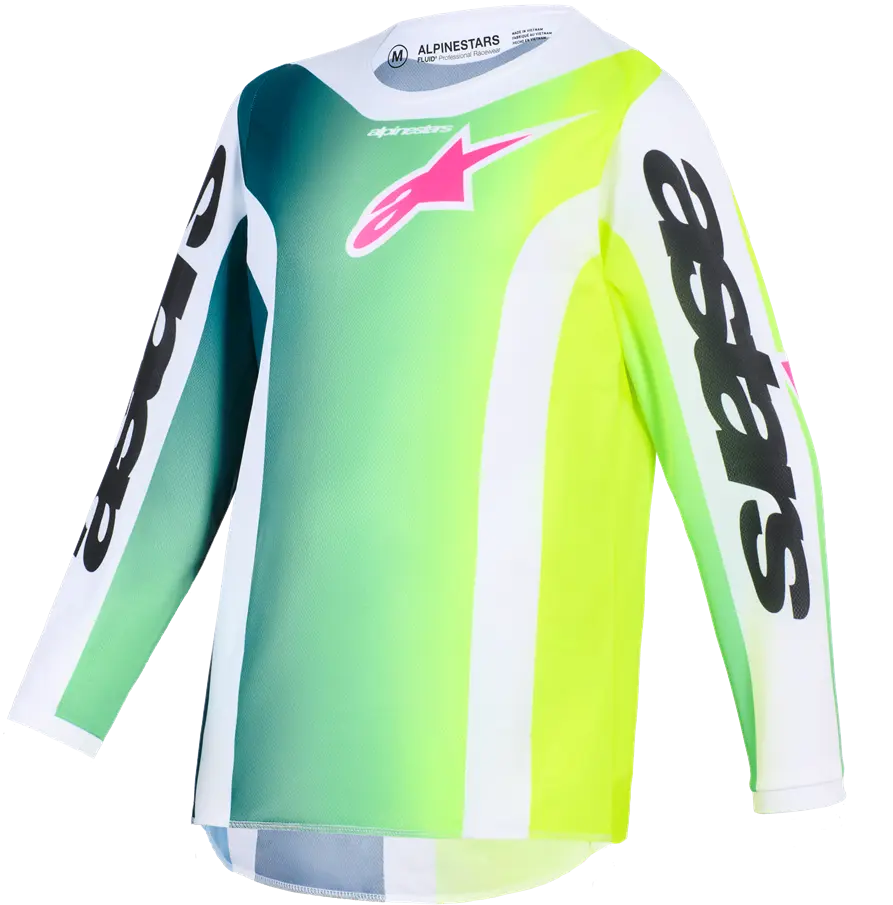Alpinestars Youth Fluid Portl Jersey - Black/Green/White