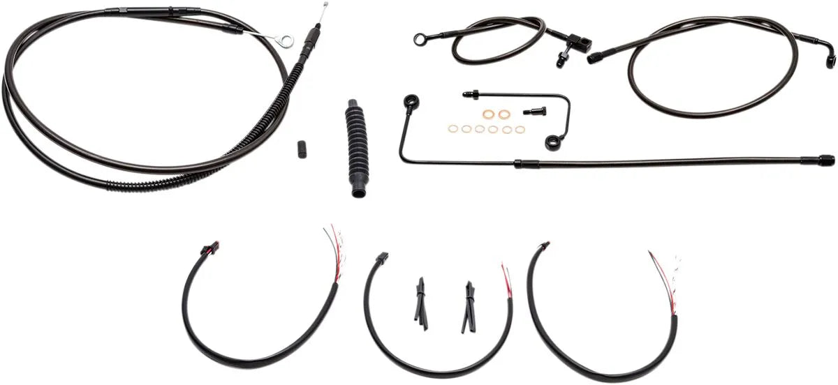 LA CHOPPERS Midnight Braided Handlebar Cable/Brake Line Kit