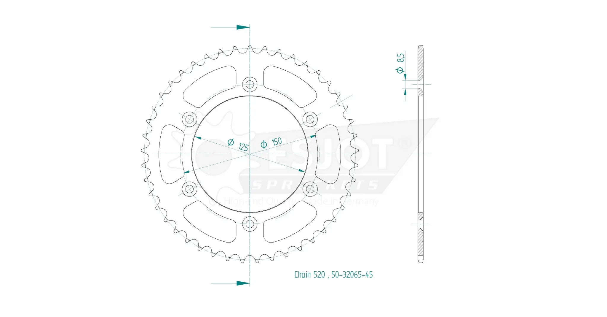 Esjot 520 Steel Rear Sprocket