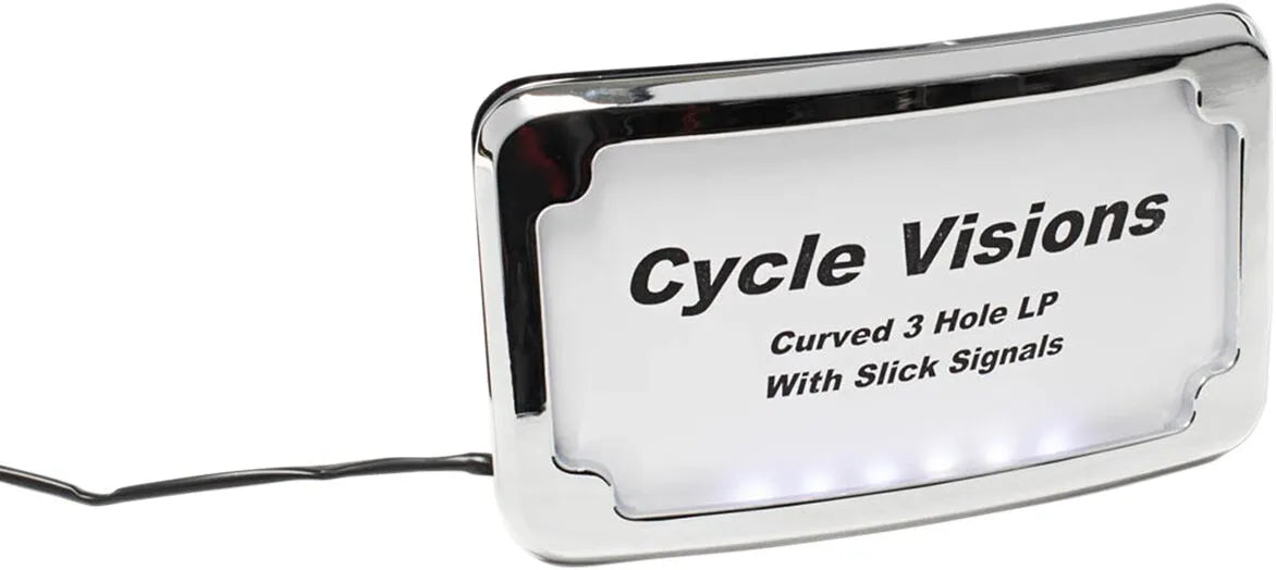Cycle Visions Led Lighted License Plate Frame - 3-hole Mount