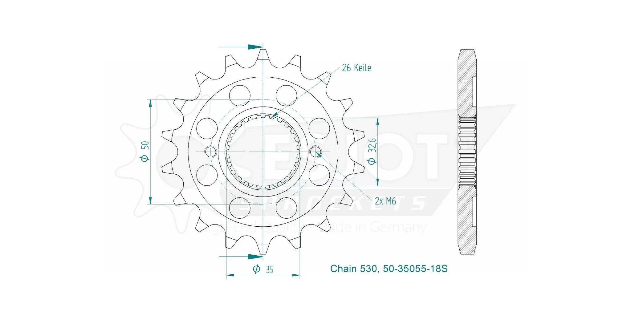 Esjot 530 Front Sprocket - High-performance Steel
