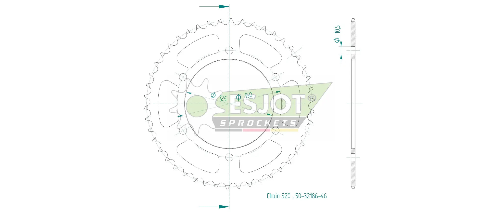 Esjot 520 Steel Rear Sprocket