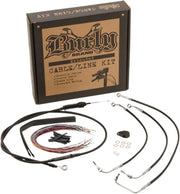 Burly Brand Complete Black Vinyl Cable/Line Kit for Ape Hangers