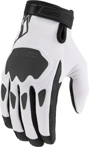 Icon Hooligan Ce Gloves For Sport Riding - Black/White