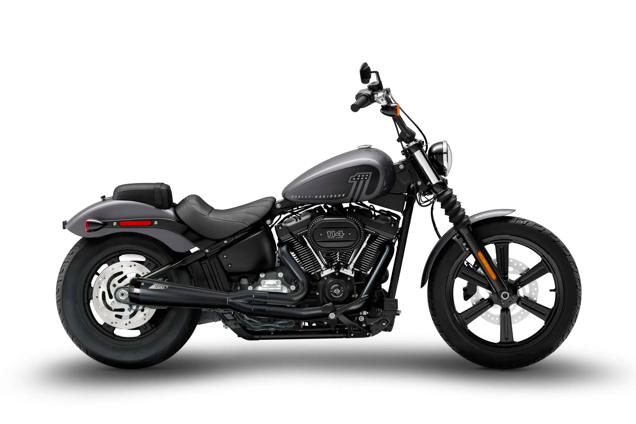 Zard 2:1 Full Exhaust System For H-d Softails (Black) - ECE Street Legal & Approved - ECE Street Legal Approved