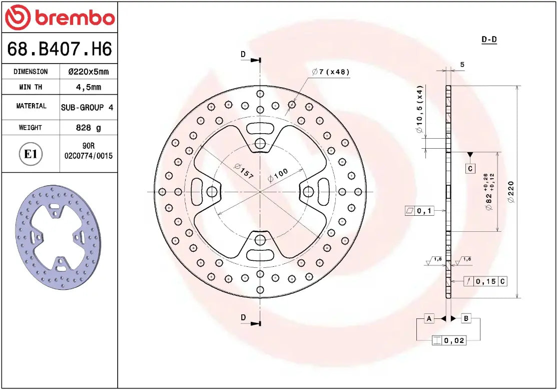 Brembo Serie Oro Brake Rotor Fixed Prime Line
