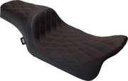 Drag Specialties Predator Seat - 1-up, Black/red - For Harley Davidson