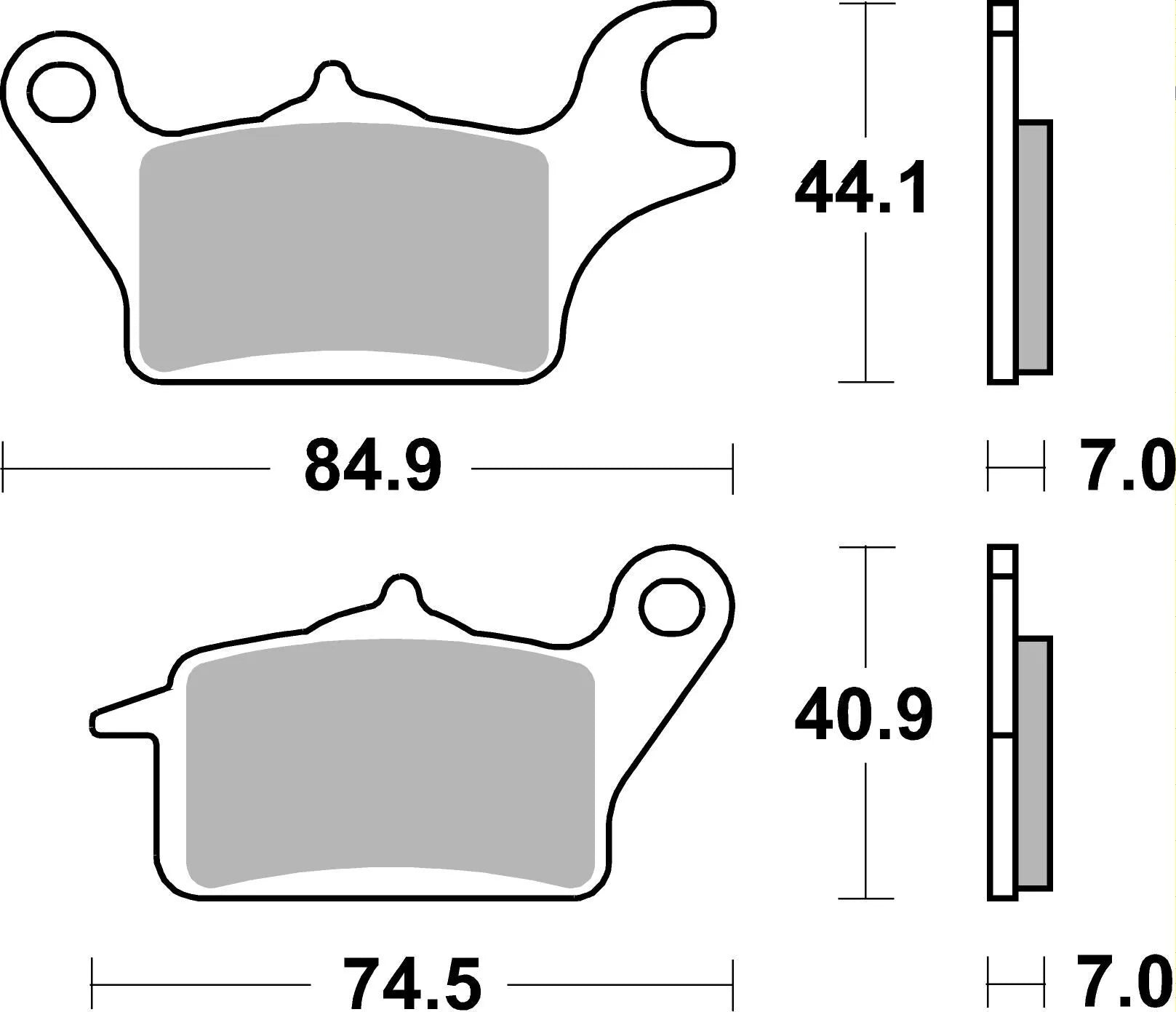 Sbs Hf Street Ceramic Organic Brake Pads Set - Front