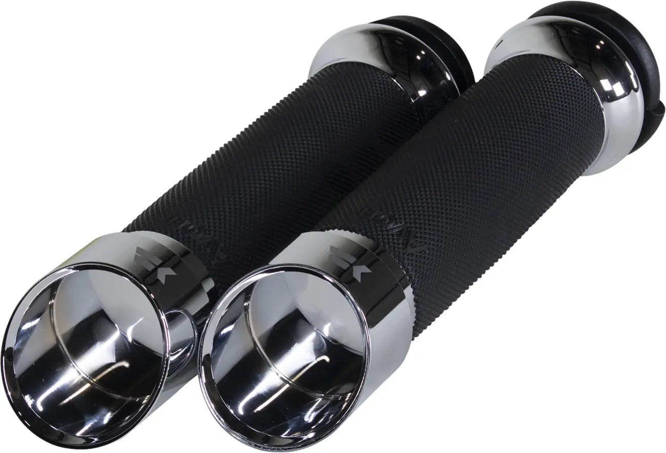 Khrome Werks Edge Grips - Chrome, 1" Handlebar