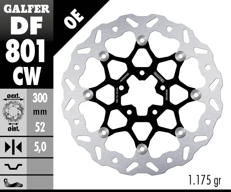 Galfer Brake Rotors For Motorcycle - 300mm Floating Rotor - Front
