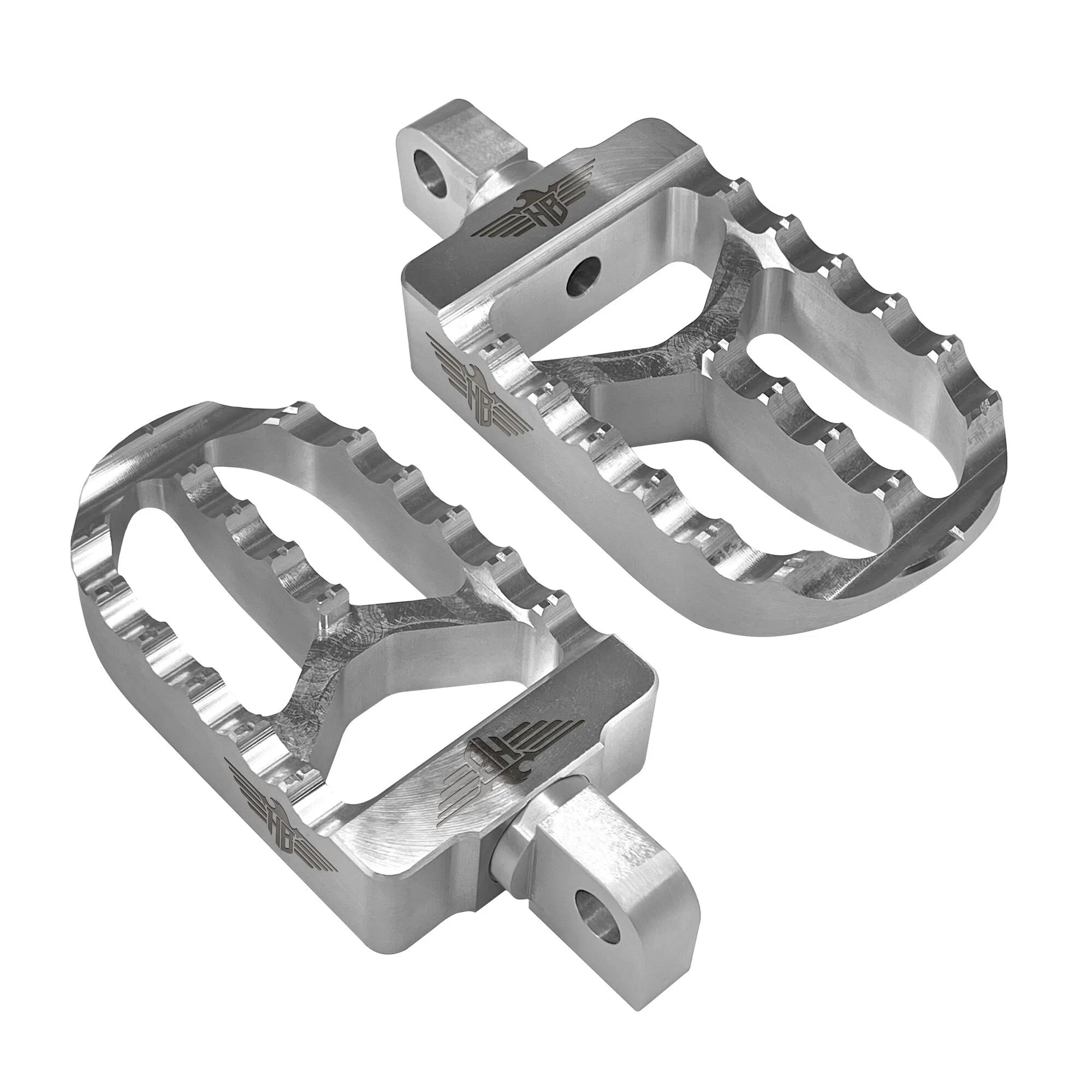 Heinz Bikes Foot Pegs For Harley - Silver Aluminum