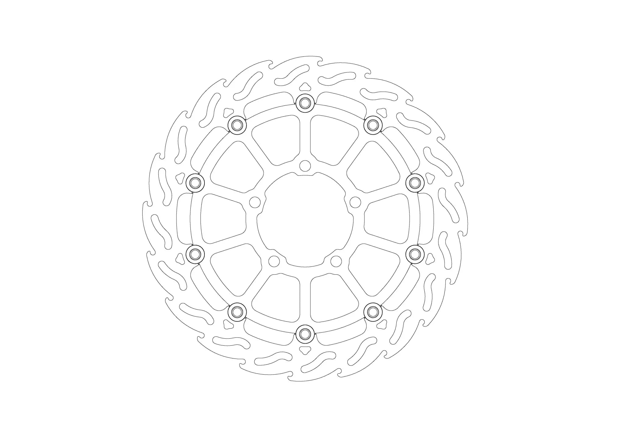 Moto-master Flame Floating Brake Disc For 5-bolt Pattern - Front