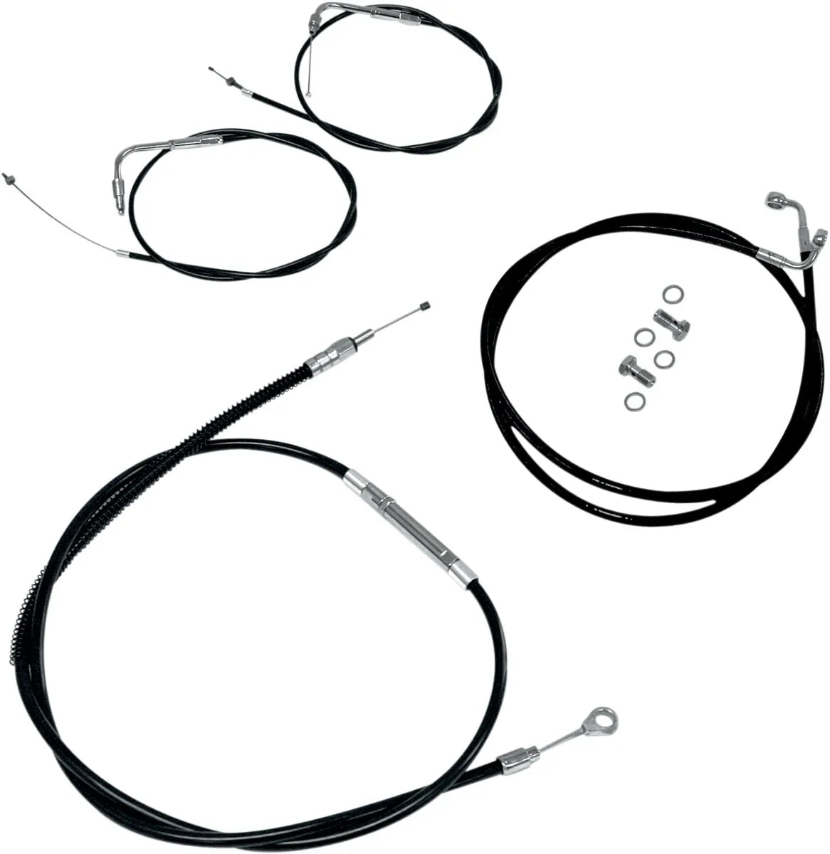 LA CHOPPERS Standard Black Vinyl Handlebar Cable Kit for Ape