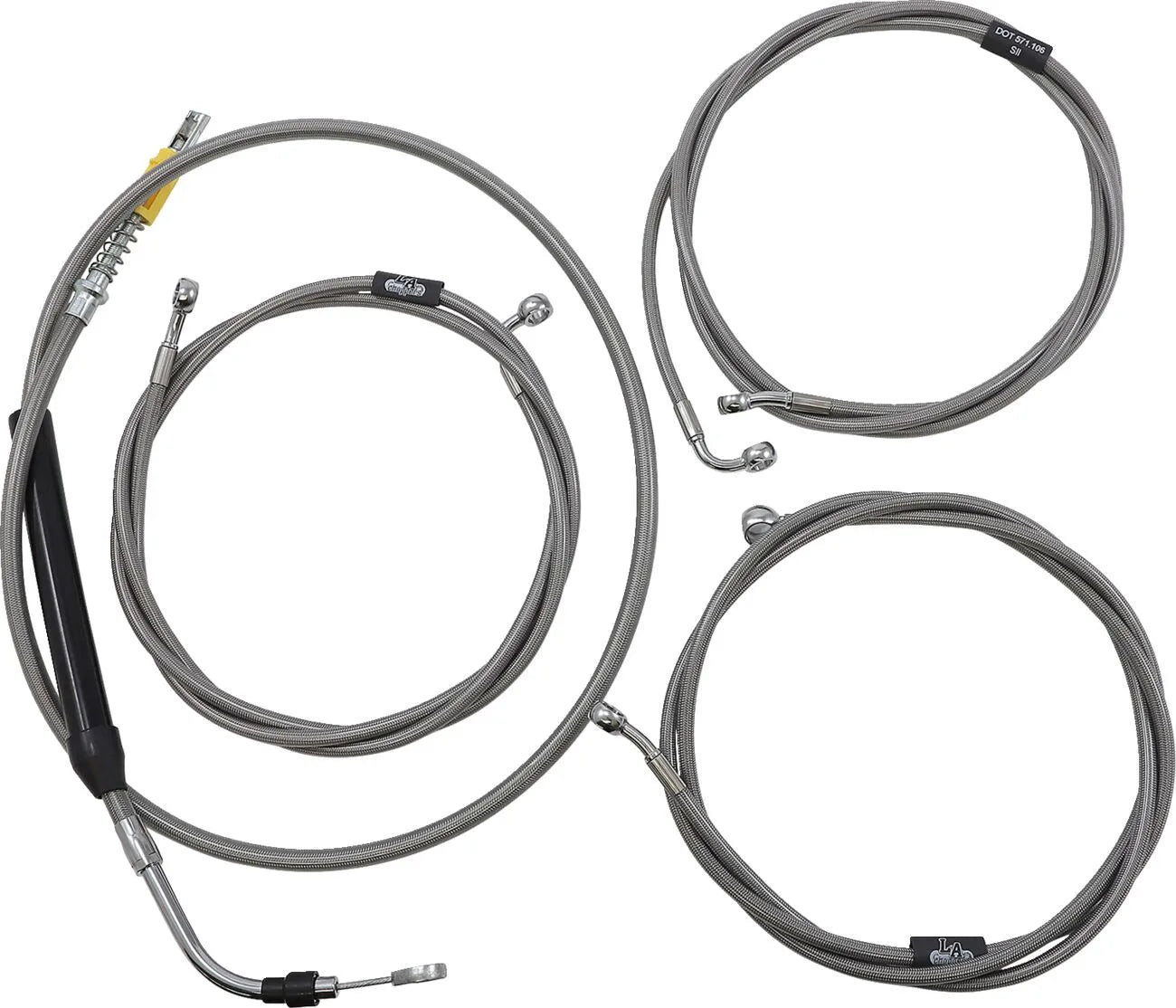 La Choppers Standard Braided Cable Kit for Ape Hanger Handlebars
