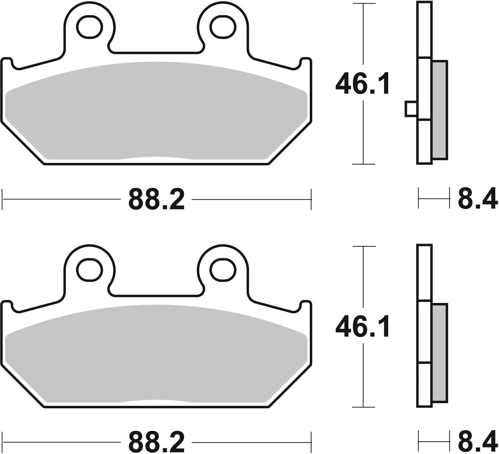 Sbs Hf Street Ceramic Organic Brake Pads - Rear