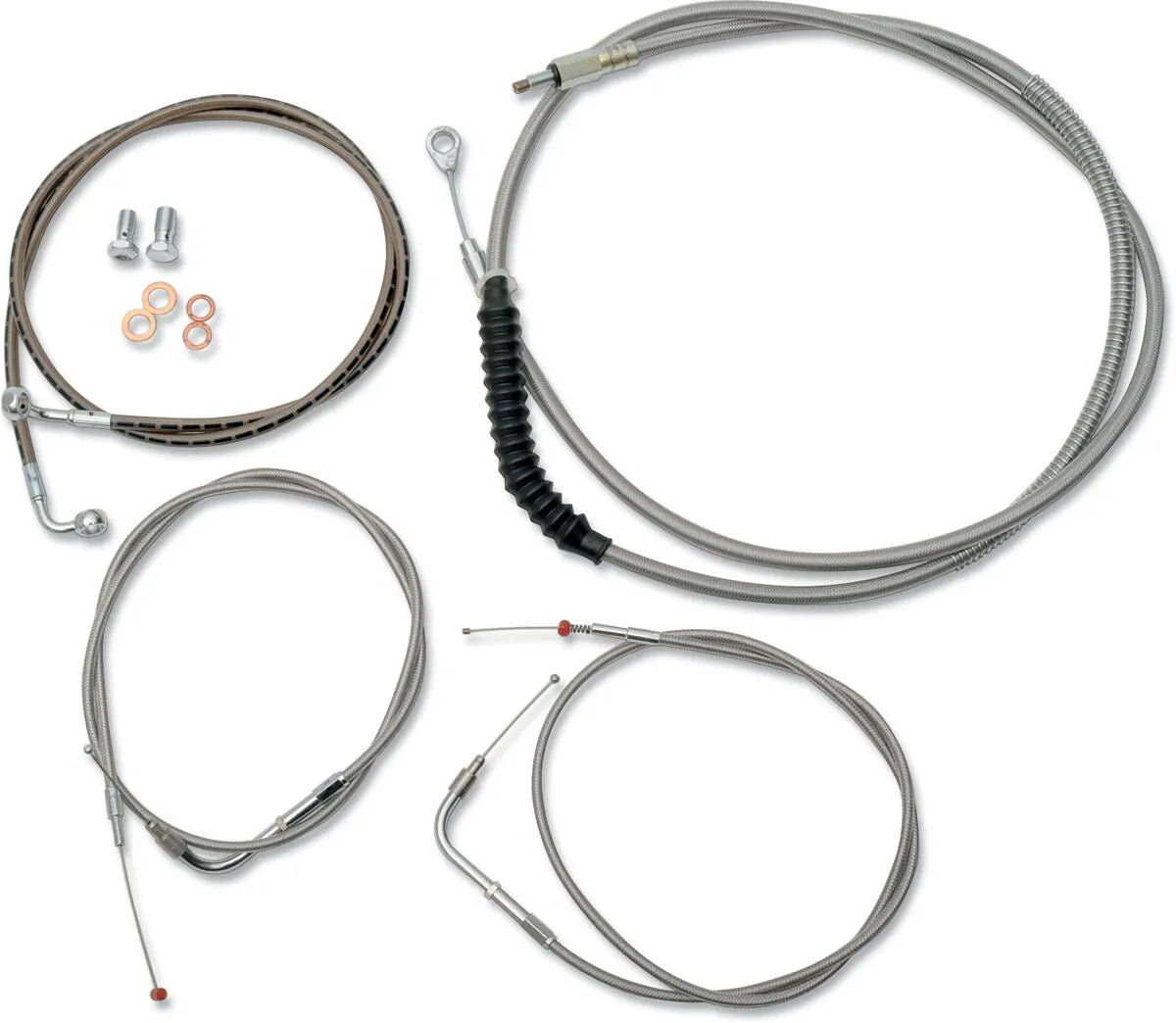 LA CHOPPERS Standard Stainless Braided Cable & Brake Line Kit