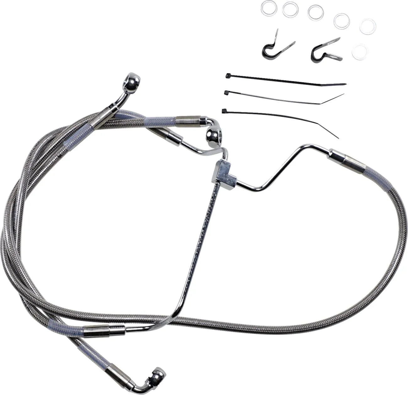Drag Specialties Extended Brake Line Kit Stainless Steel