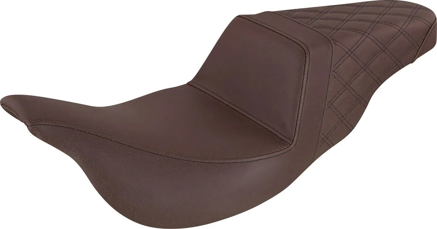 Saddlemen Step-up Seat - Brown - For Harley Davidson